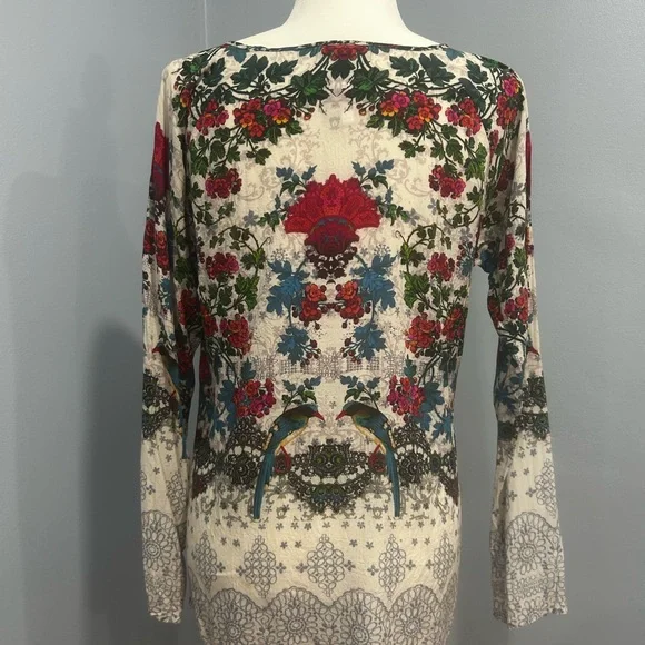 Johnny Was pullover top women’s size XS tropical birds summery vacation casual - Picture 6 of 16